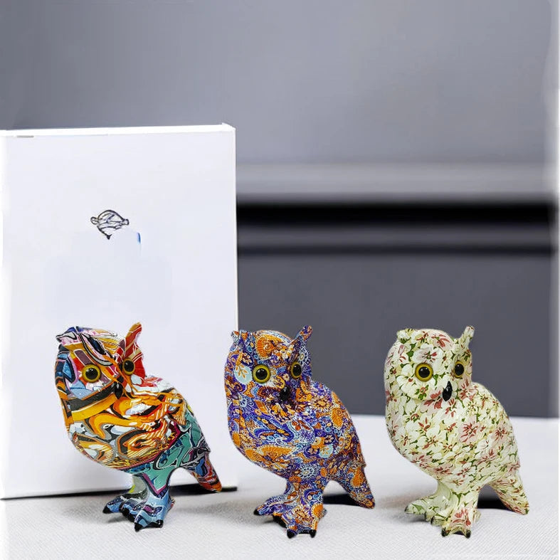 Moonlit Owl Decorative Wall Sculpture – Ethereal Resin Art for Serene Home Décor