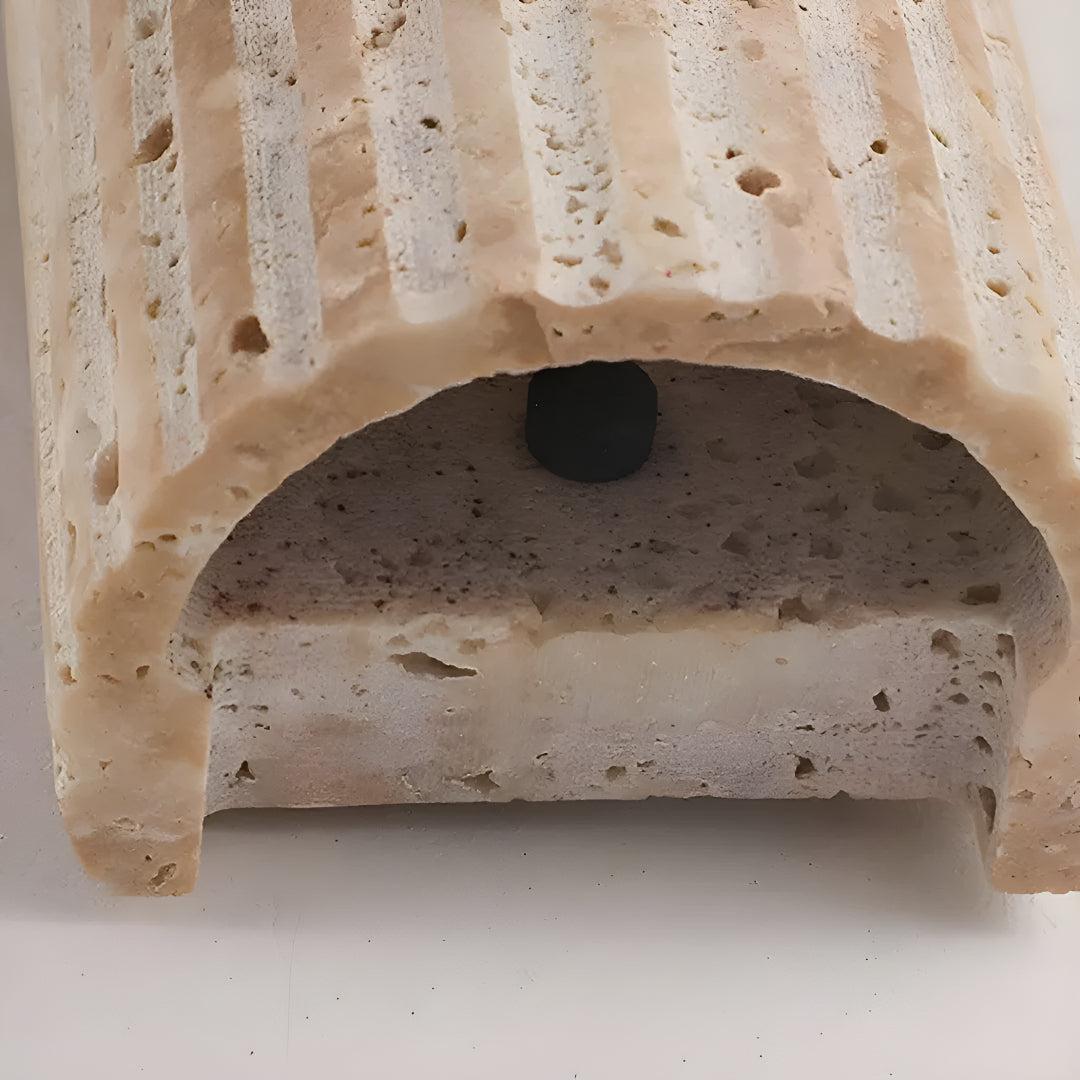 Natural Stone Wall Sconce with Warm LED Light for Modern Living Room, Bedroom & Hallway Lighting