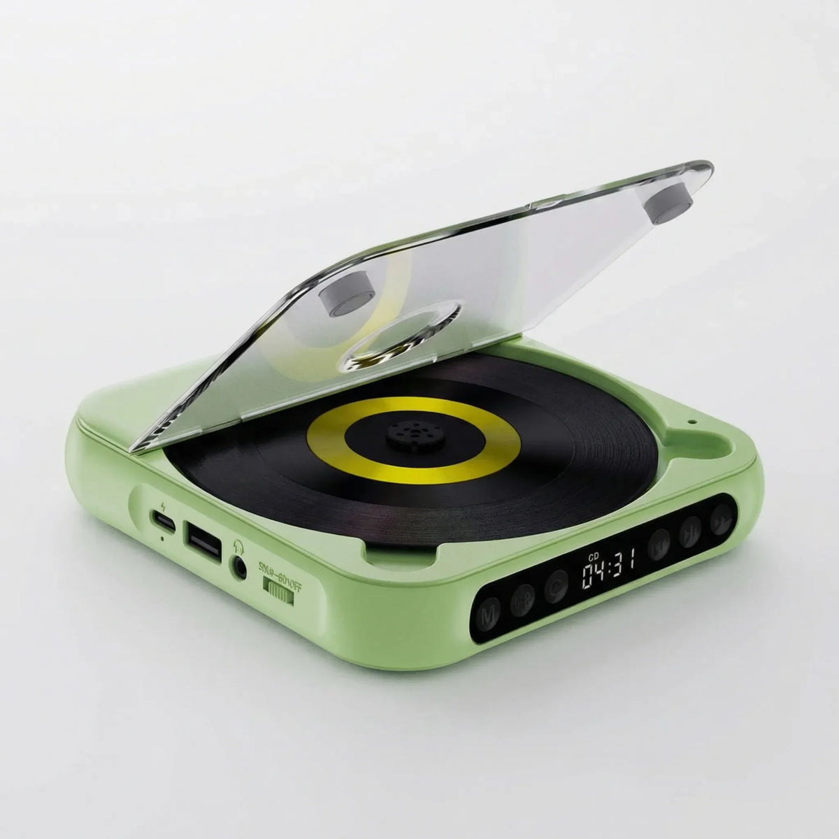 Portable CD Player with Bluetooth 5.3 Wireless Connectivity, USB-C Charging, Compact Lightweight Music Player for Headphones and Speakers, S