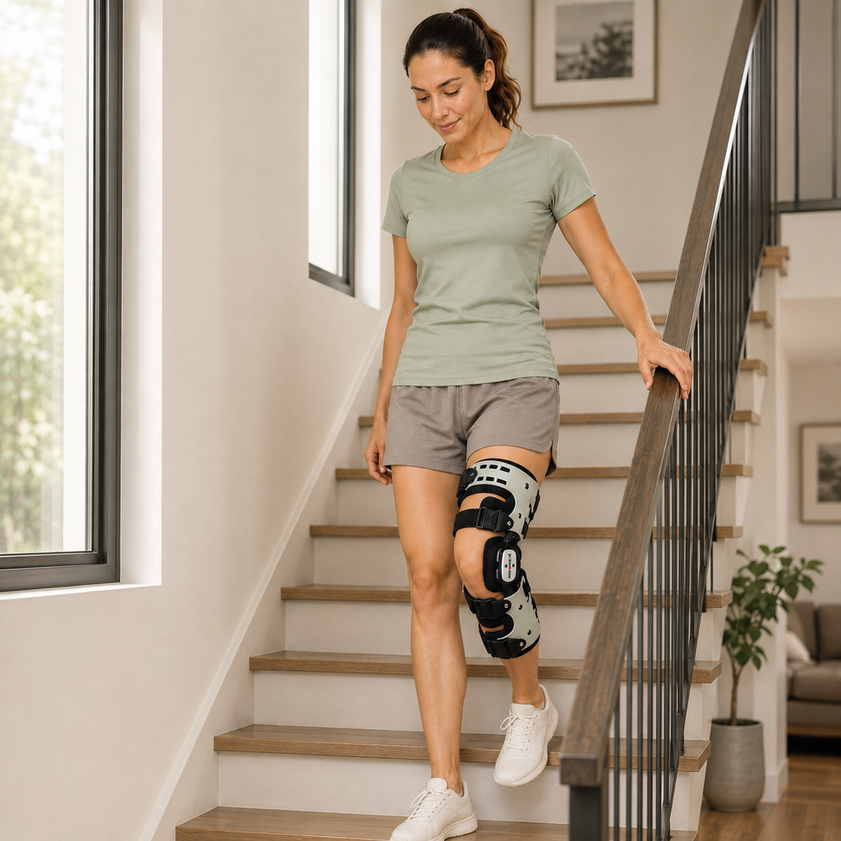 Hinged Knee Brace for Joint Support & Pain Relief – Adjustable Compression Stabilizer for Walking & Daily Activity