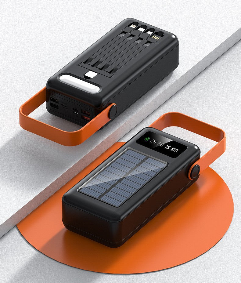 EcoCharge | Solar Power Bank with High Capacity & LCD Display | Portable Charger for Eco-Friendly On-the-Go Charging