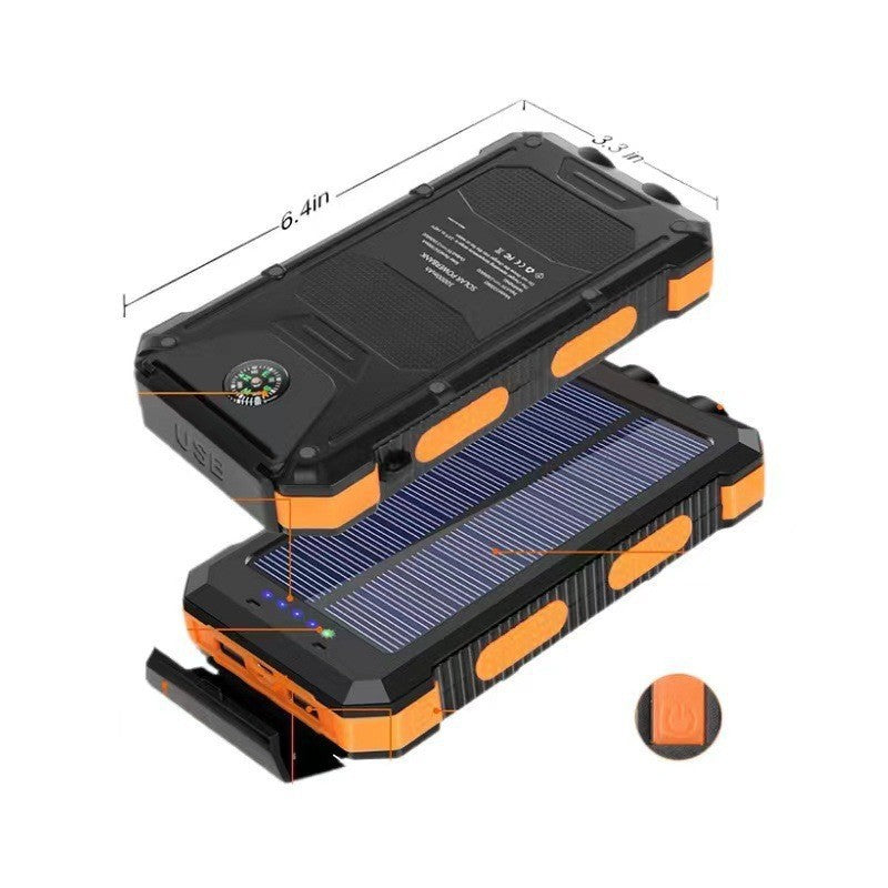 EcoCharge | Portable Solar Power Bank with Integrated Plug for Outdoor Adventures