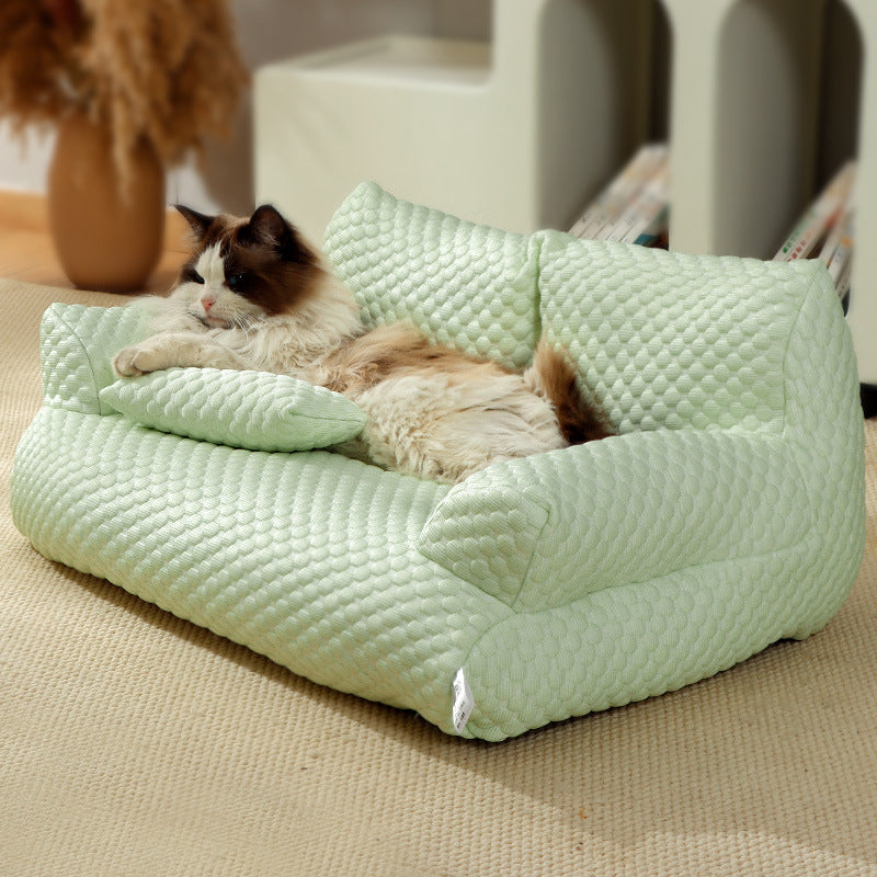 Dog Couch with Cooling Fabric for Summer, Washable Cooling Dog Bed for Small and Large Dogs