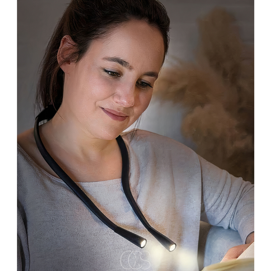 Rechargeable LED Neck Reading Light – Hands-Free, Adjustable & Dimmable for Reading, Crafts & Travel