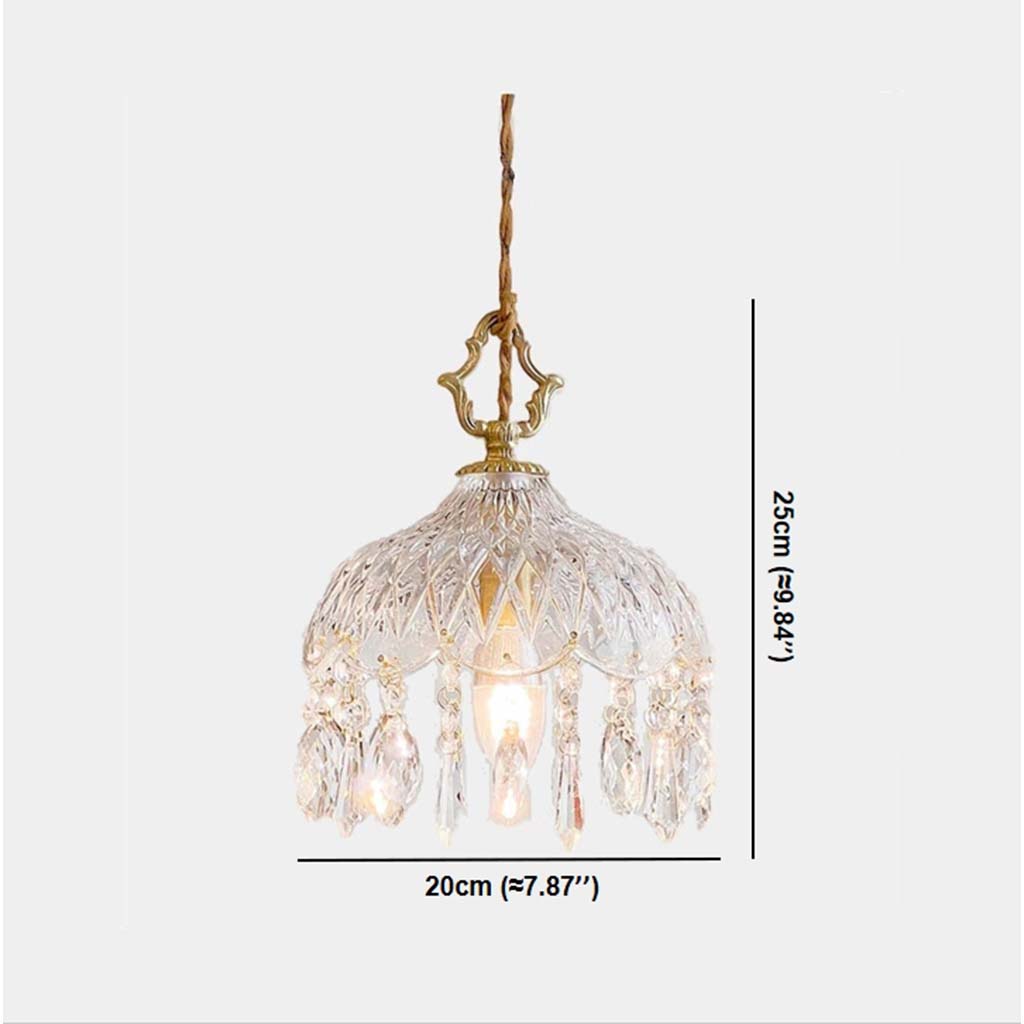 Glass Drop Ceiling Fixture with Brass Accents & Adjustable Color Temp for Kitchen Dining Bedroom Hallway