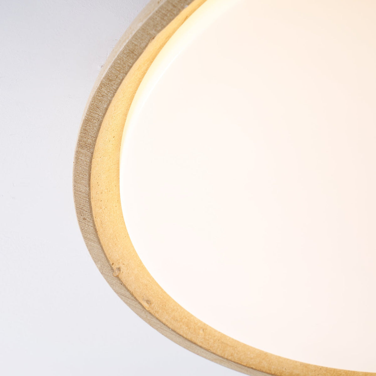 Stone Flush Mount Light Fixture 12 Inch Natural Travertine LED Overhead for Bedroom Hallway Bathroom Minimalist Round Warm Glow Wall or Ceil