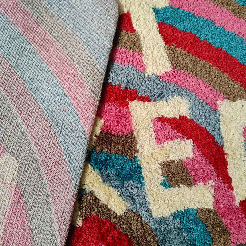 Rainbow Tufted Bath Mat – Plush Non-Slip Bathroom Rug in Vibrant Colors, Machine Washable, Small and Large Size Available