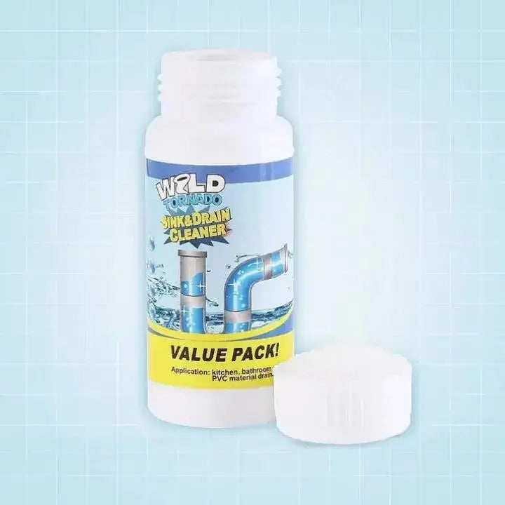 Powder Drain Opener 3.9 oz – Kitchen Sink & Bathroom Clog Remover for Showers, Toilets, PVC Pipes, Grease & Hair Buildup Maintenance