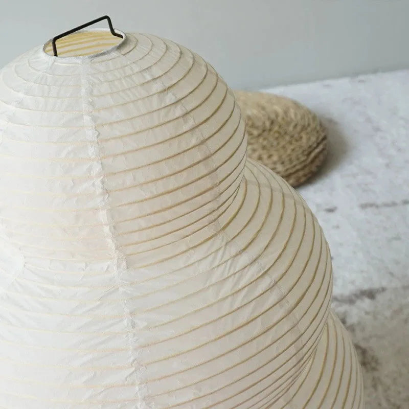 Paper Shade Standing Lamp with Metal Base – Warm Diffused Light for Living Room & Bedroom – Plug-In E27 Socket