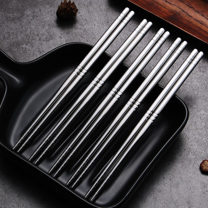 Elegant Dining | Stainless Steel Chopstick Set with Ergonomic Grip | Durable Utensils for Refined Meals