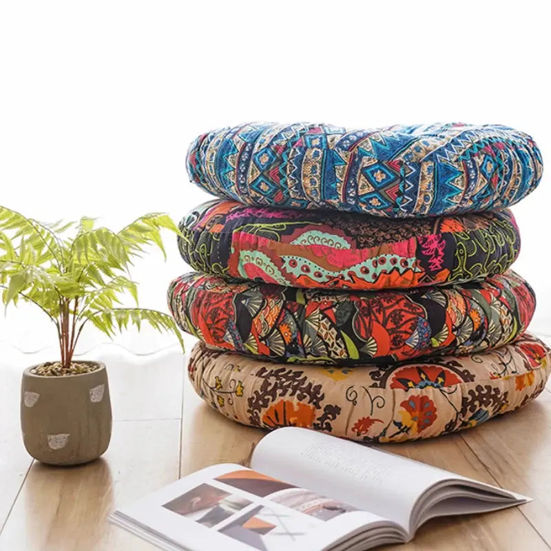 Ortekor Comfort Haven | Round Floor Cushion with Thickened Padding | Soft Seating for Meditation and Relaxation