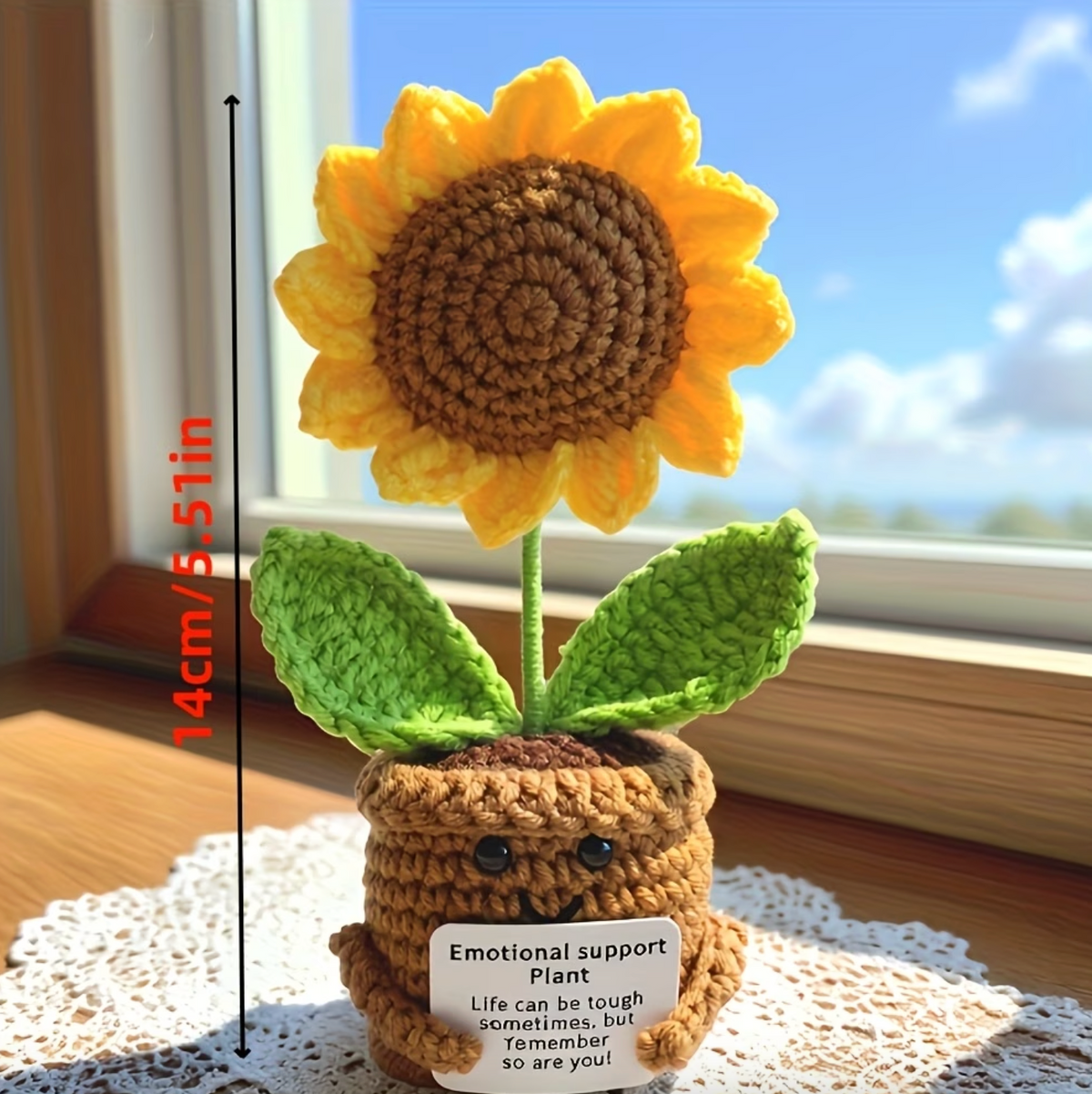 SunHug™ - Handmade Crochet Sunflower Emotional Support Plant