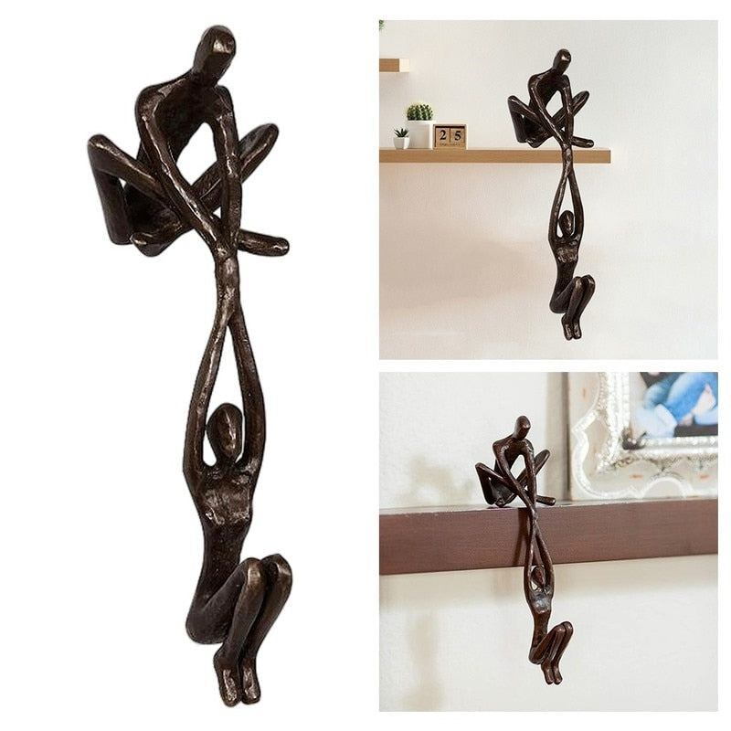 Abstract Polystone Figurine Black 8 inch Tabletop Accent Piece for Contemporary Home Décor Shelf Display Bedroom Office Art Sculpture
