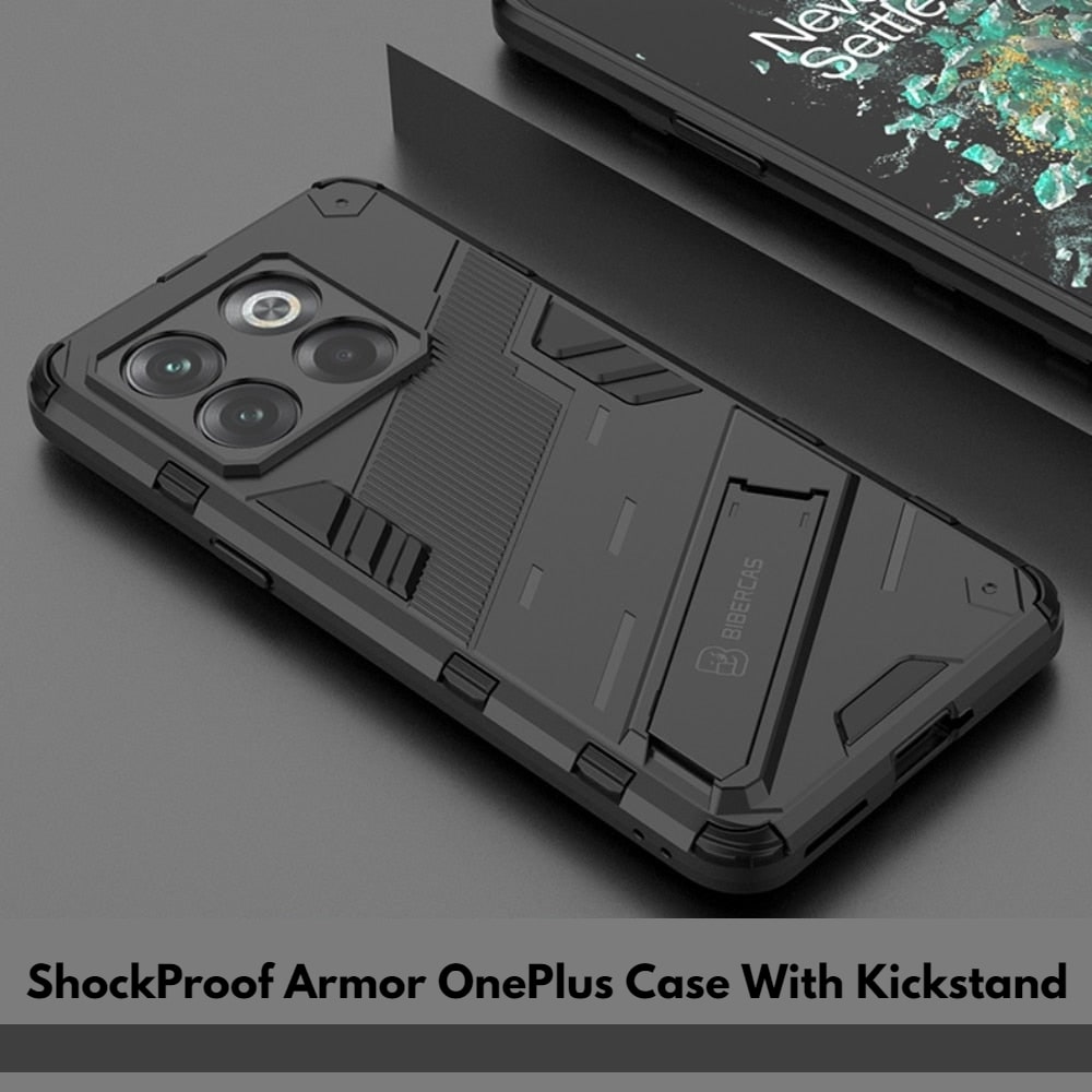 Reinforced Phone Case with Built-In Stand for OnePlus 15 13 12 11 10 Nord – Drop Protection Kickstand Cover Heavy Duty Shield