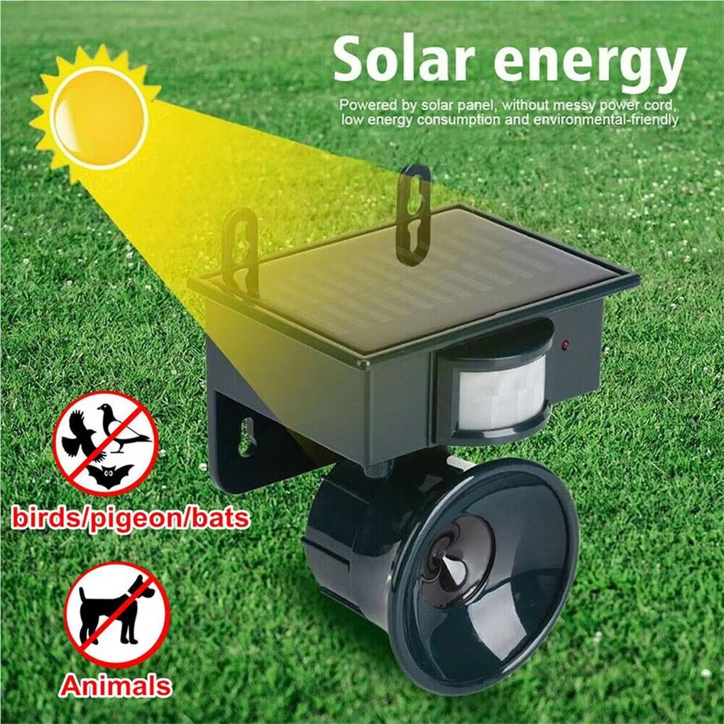 Solar Ultrasonic Wildlife Deterrent for Yards & Attics – Weatherproof Outdoor Pest Control Device for Bats, Rodents & Small Animals