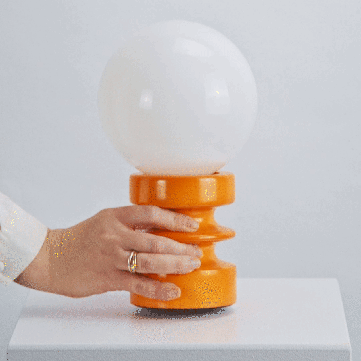 Wooden Desk Lamp with Frosted Globe 11 Inch Accent Light for Nightstand Study Bedroom Living Room Vintage Modern Decor