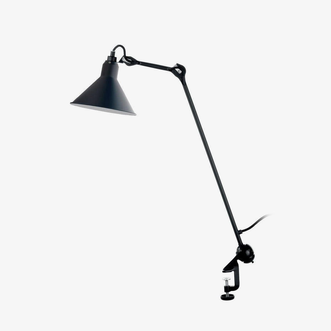Clamp-On Task Light with Pivoting Arm Iron Construction Metal Shade Reading Light for Home Office Study Workspace Bedside Black Finish