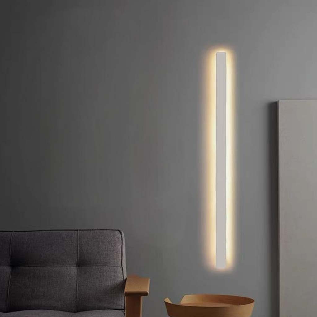 Sleek Aluminum LED Sconce Light Fixture Dimmable Modern Low-Profile Installation for Bedroom Living Room Study Adjustable Brightness
