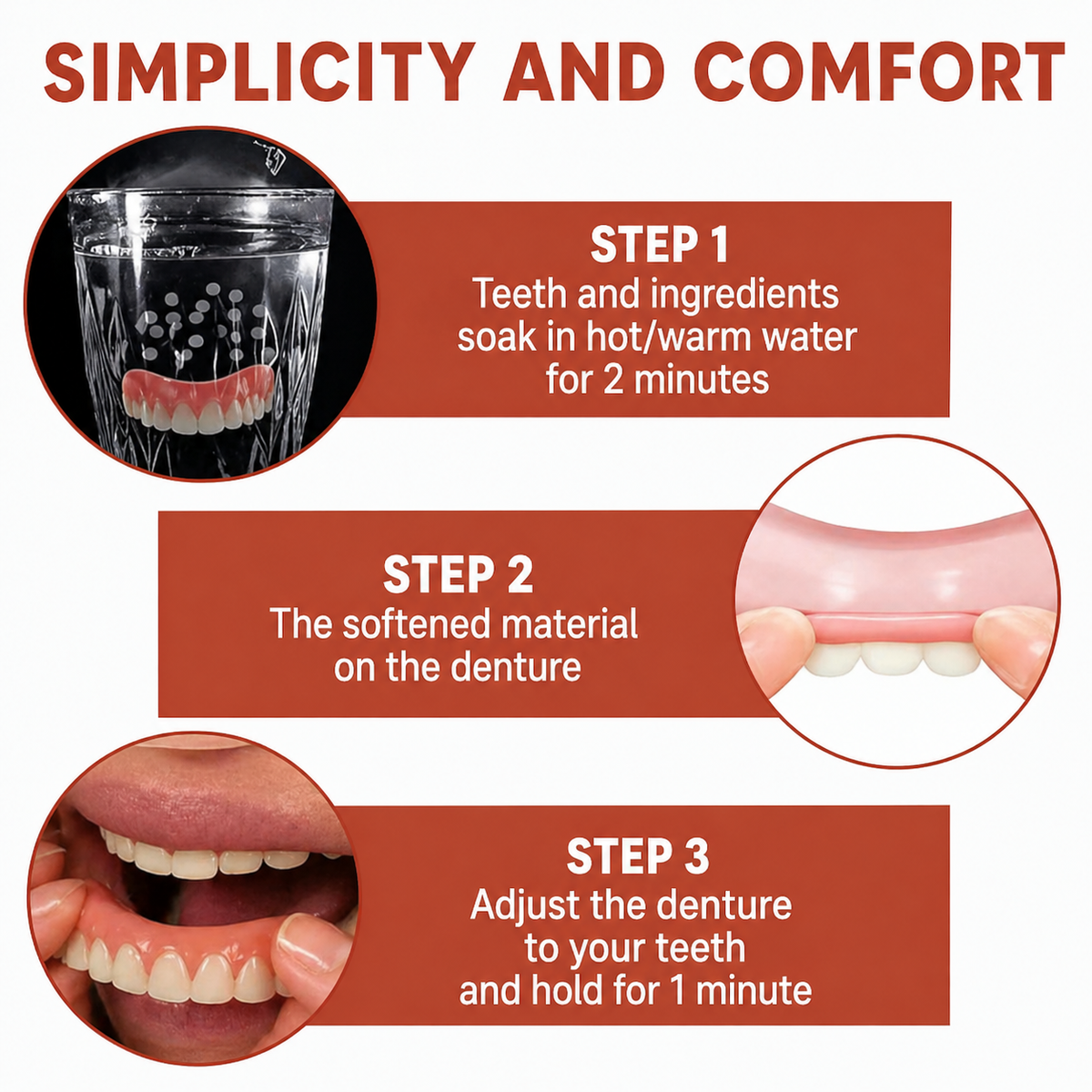 Soft Silicone Denture Cushion Liner for Comfortable Fit Without Pain or Slipping | Easy Home Application | Upper & Lower Arch Support