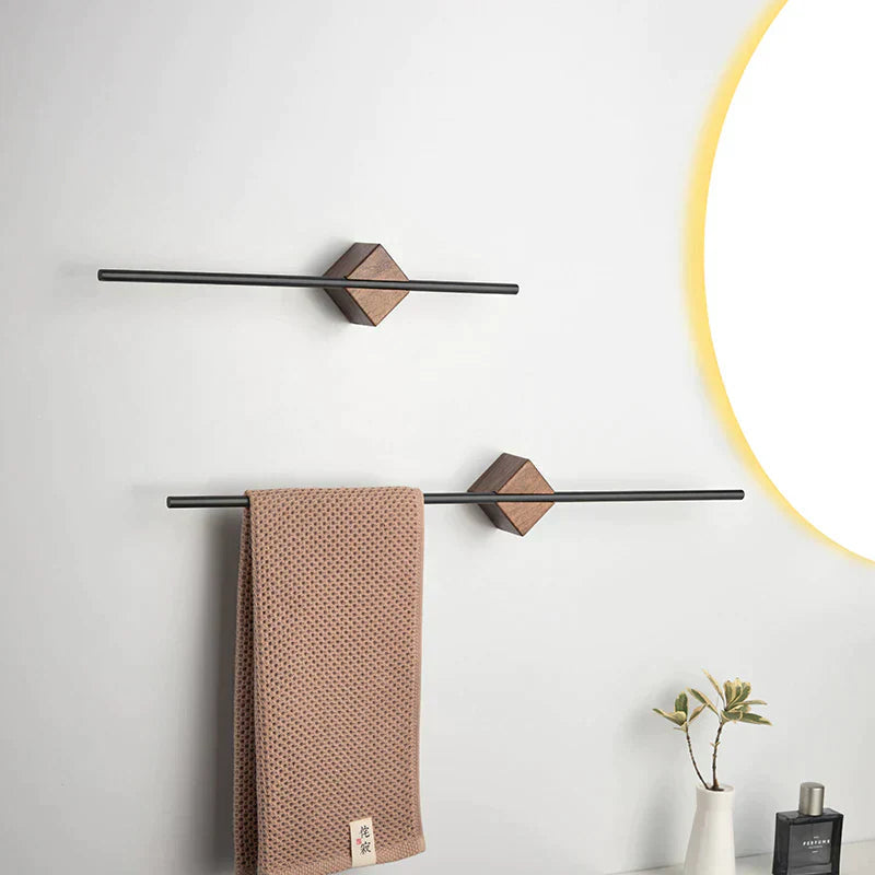 Elegant Wooden Towel Rack with Minimalist Design | Space-Saving Towel Holder for Organized Bathrooms