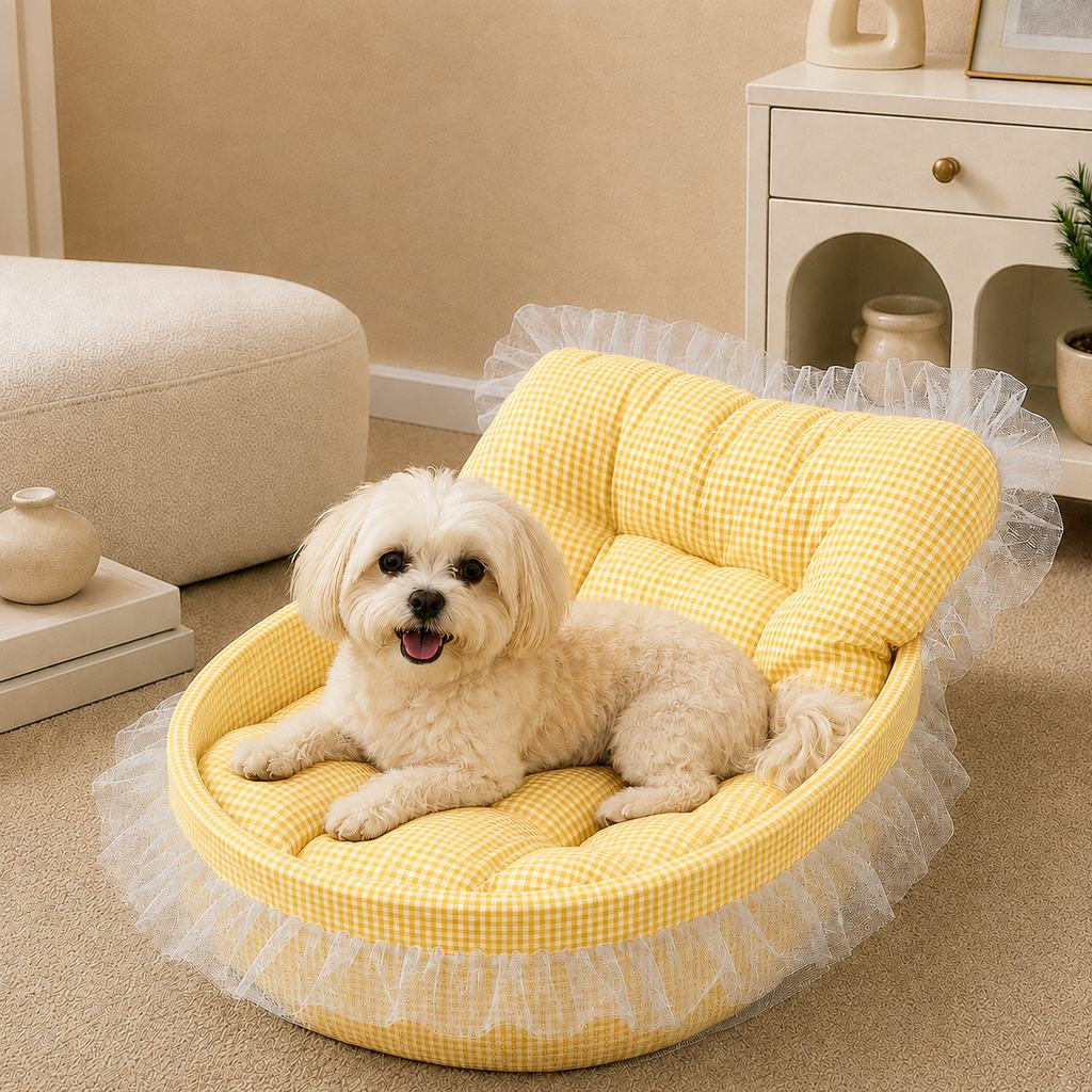 Ortekor All-Season Bolster Pet Bed for Cats & Small Dogs - Cushioned Indoor Lounger with Raised Sides