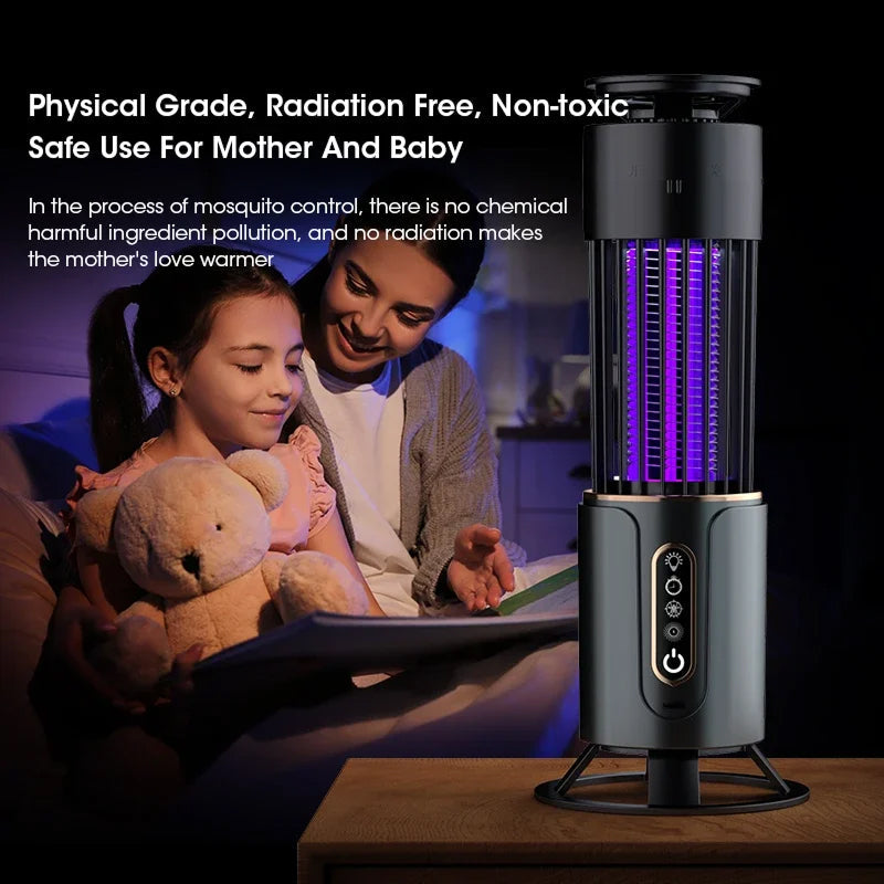 Indoor UV Electric Mosquito Zapper Trap with Night Light for Bedroom & Living Room Coverage