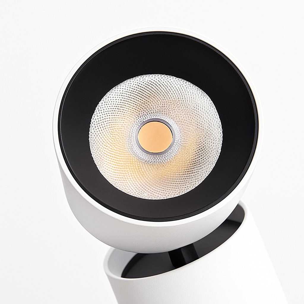 Adjustable Swivel Cylinder LED Spotlight Fixture - Rotating 360° Tiltable Accent Light for Walls & Ceilings - Brushed Aluminum Directional