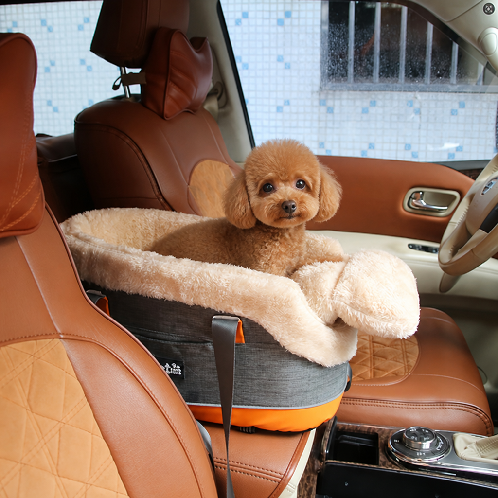 Ortekor Polyester Armrest Nest & Organizer Pet Car Seat (Center Console Fit)