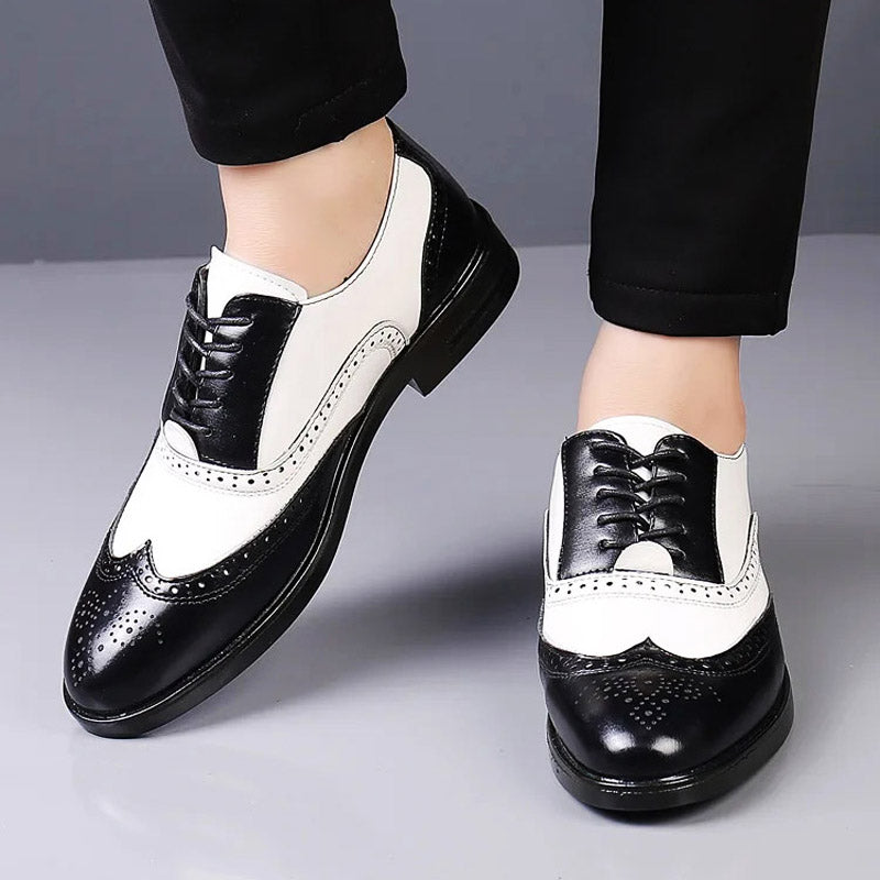 Brogue Lace-Up Shoes with Two-Tone Leather Design | Stylish Footwear for Every Occasion