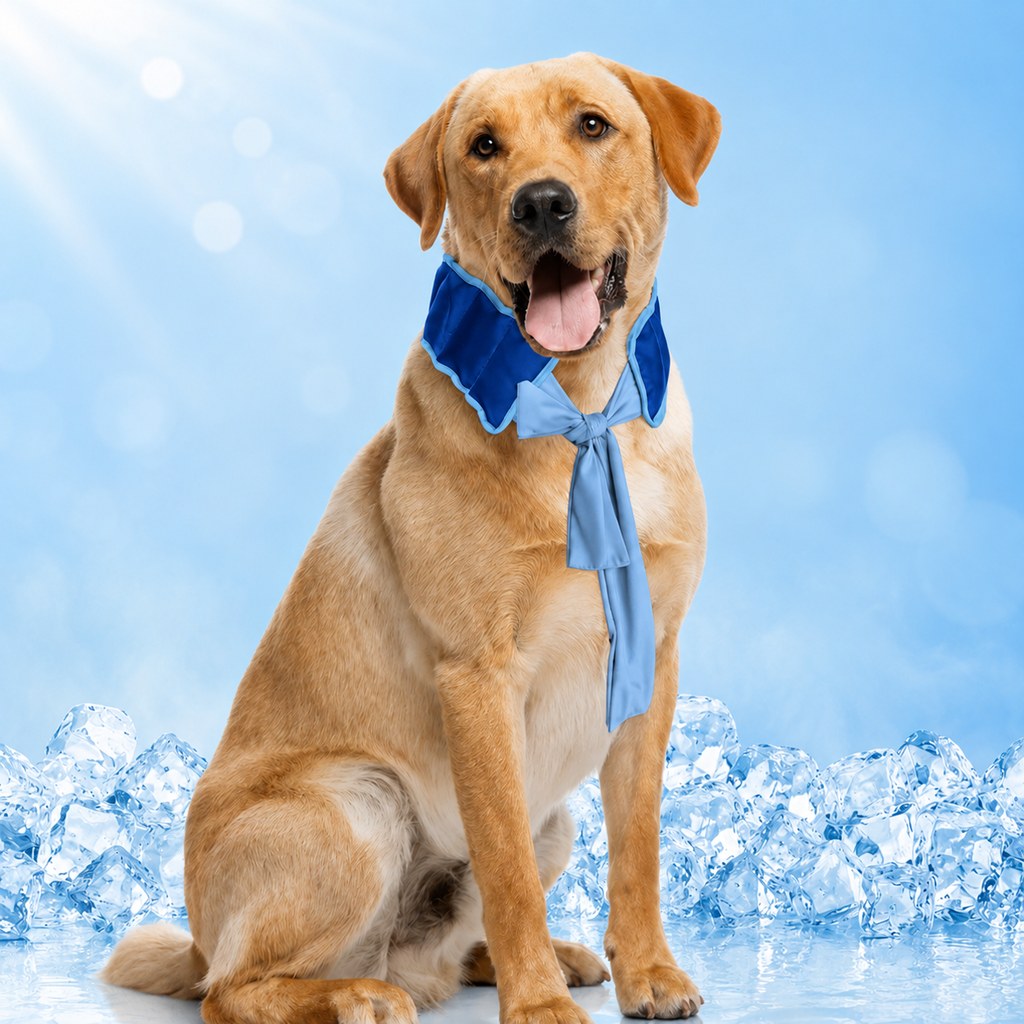 Ortekor Dog Cooling Neck Wrap for Summer Walks, Hiking & Beach Days – Water-Activated Cooling Collar Scarf for Hot Weather Comfort