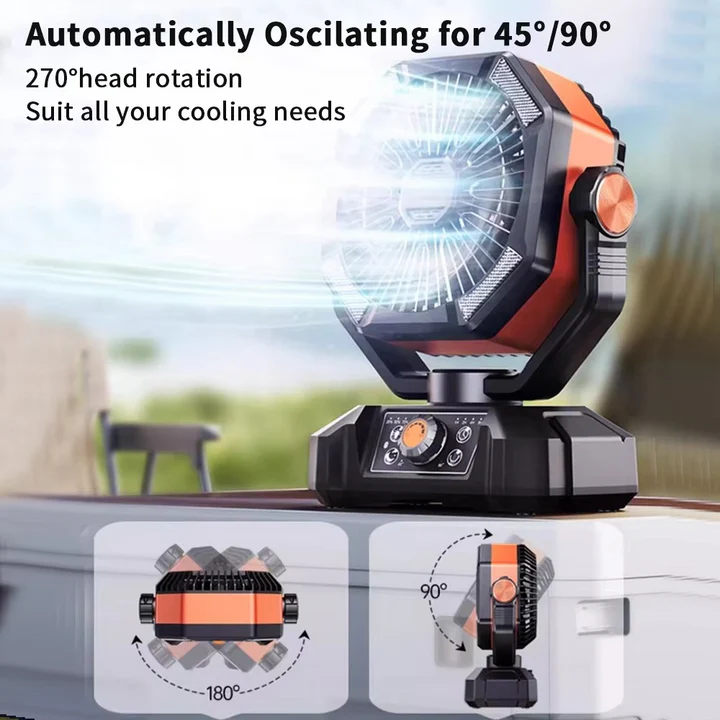 Outdoor Breeze | Rechargeable Camping Fan with USB Power | Portable Design for Effortless Cooling