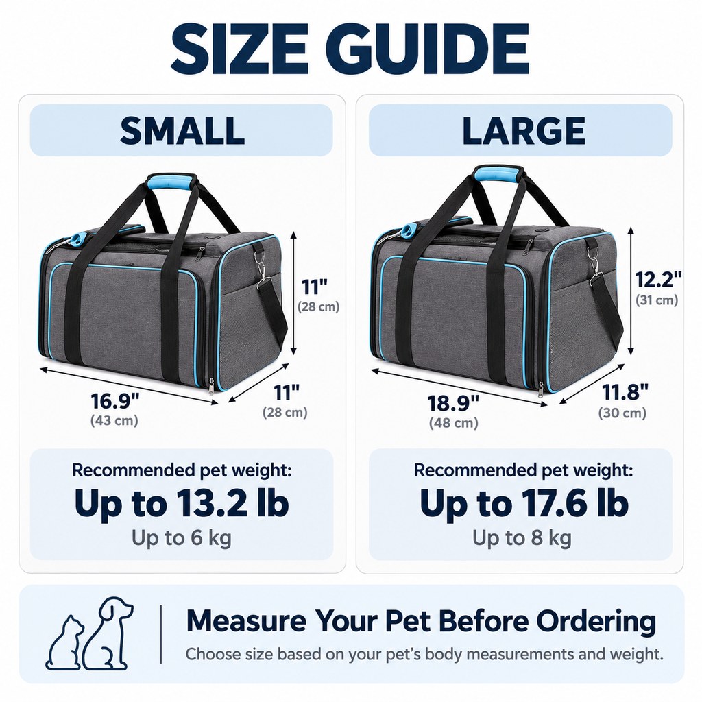 Ortekor Dual-Sided Expandable Pet Carrier for Cats & Small Dogs - More Room for Road Trips, Vet Visits & Travel