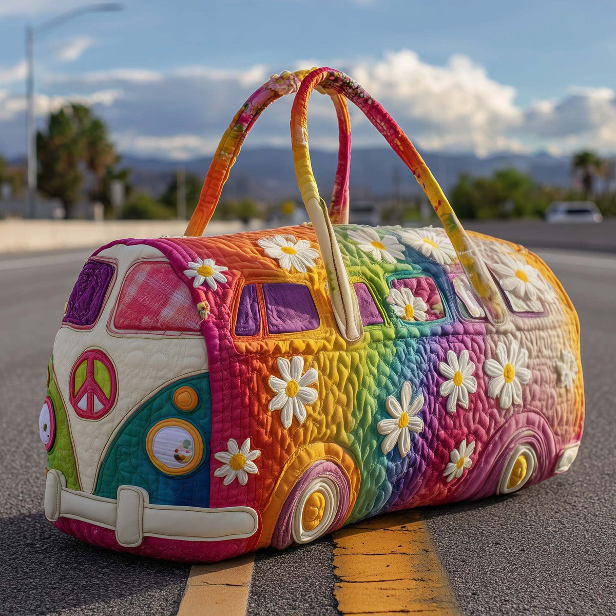 Quilted Floral Weekend Travel Duffel Bag with Reinforced Frame for Women | Carry-On Overnight Bag