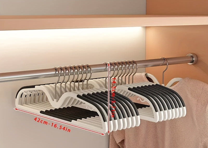 Rotating Short-Neck Space Saving Hangers with Non-Slip Grip for Closet Organization