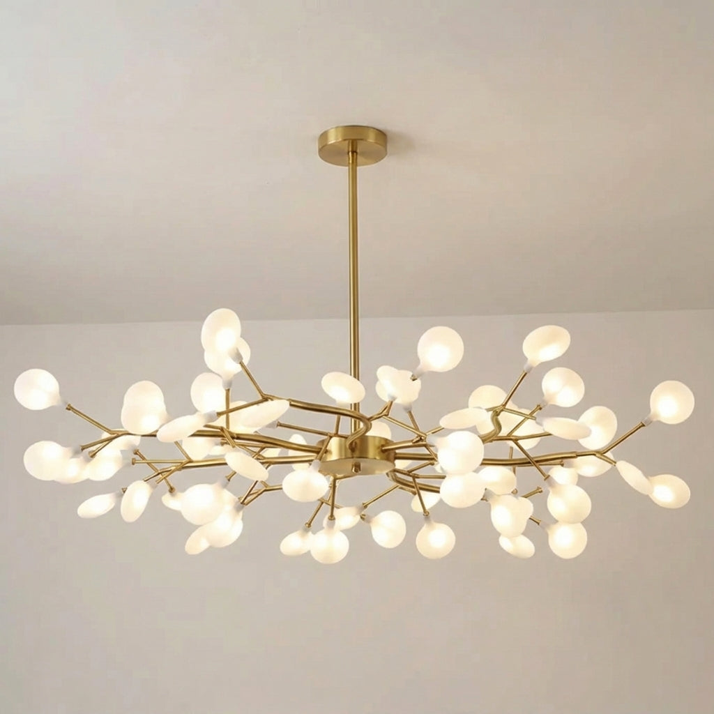 Branch Chandelier with Acrylic Globes – Cascading LED Statement Light for Dining Room & Living Room – Modern Tree Design – Warm White