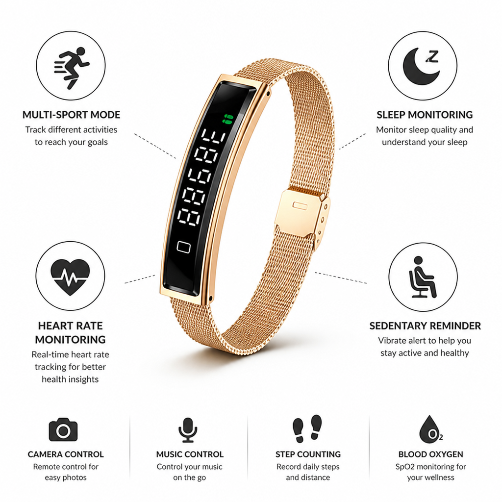 Multi-Sport & Sleep-Tracking Fitness Bracelet