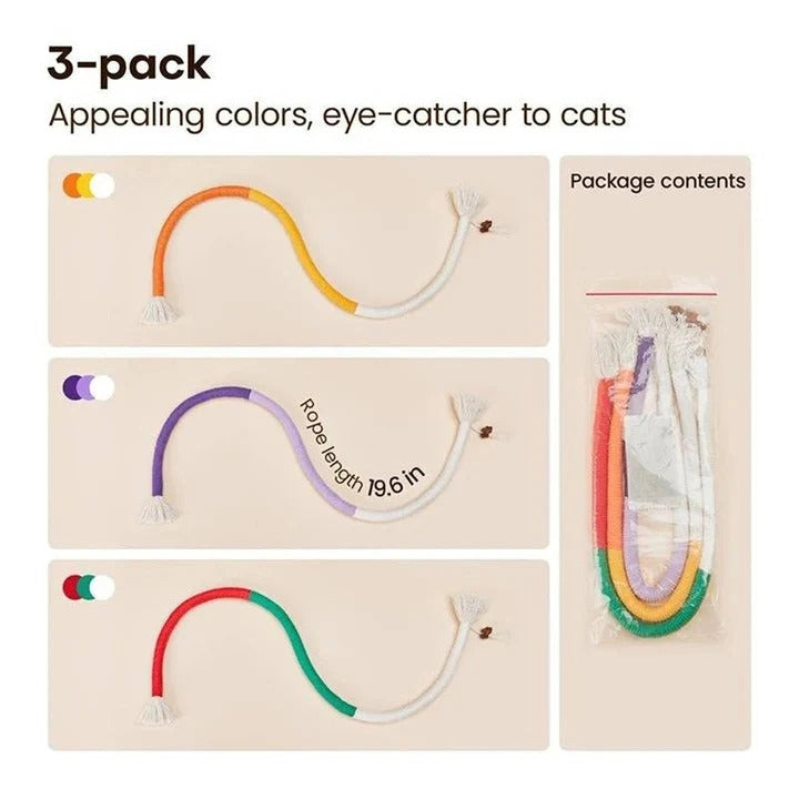 Fun Cat Toy Set with Crinkle Balls and Rope
