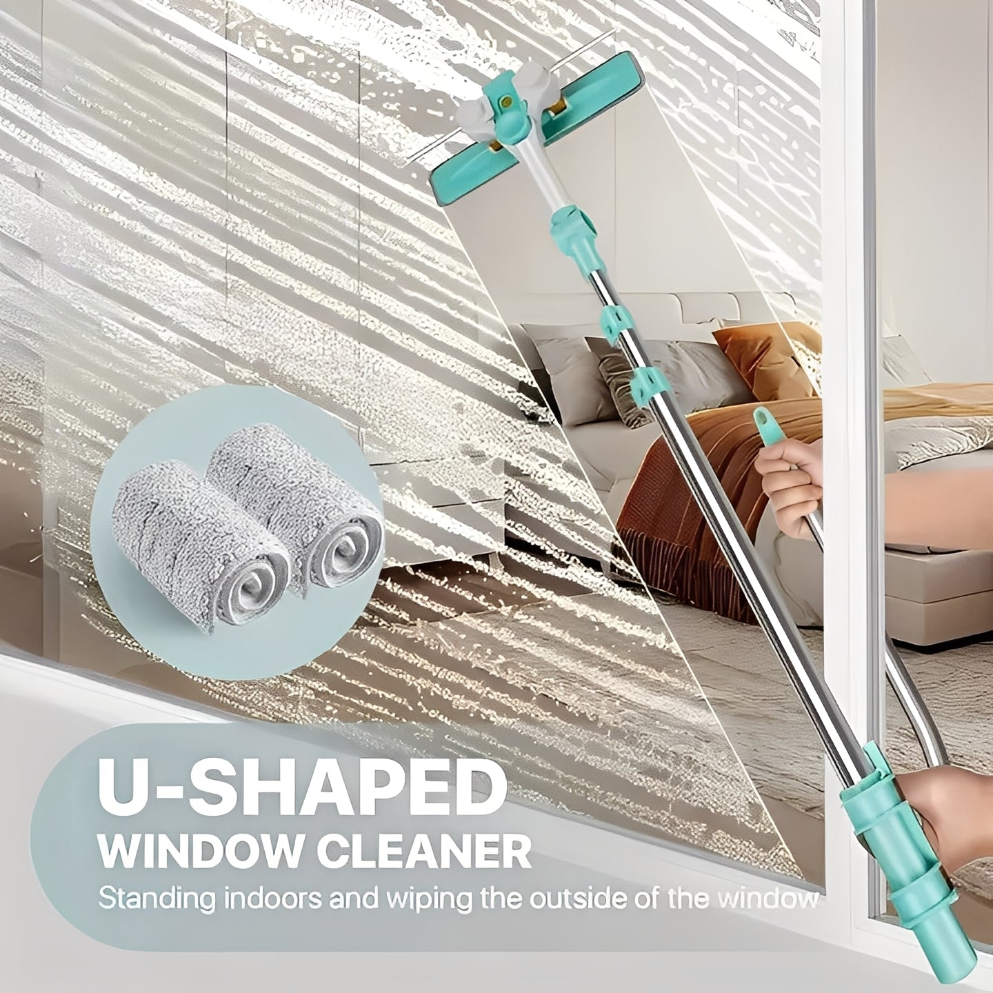 Extendable Window Scrubbing Brush Tool