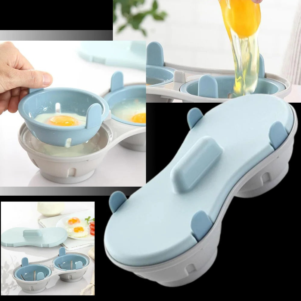 Compact Egg Cooker Steamer with Silicone Poacher