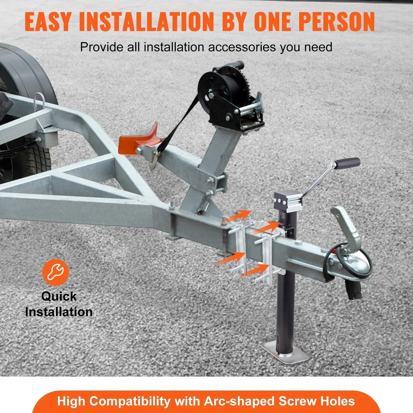 Heavy Duty A Frame Trailer Jack 5000lb Lift Capacity