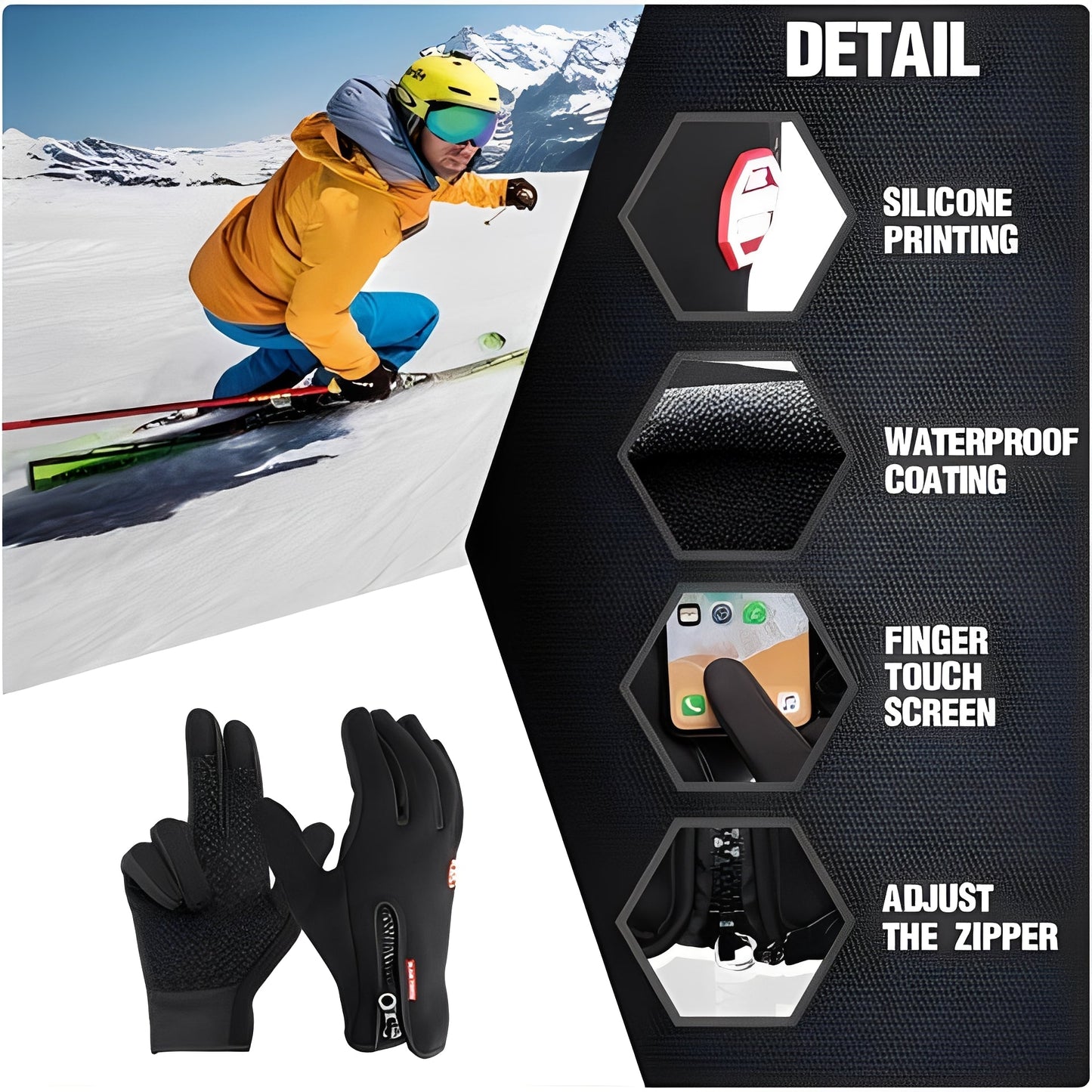 Warm Waterproof Bike Gloves for Men and Women