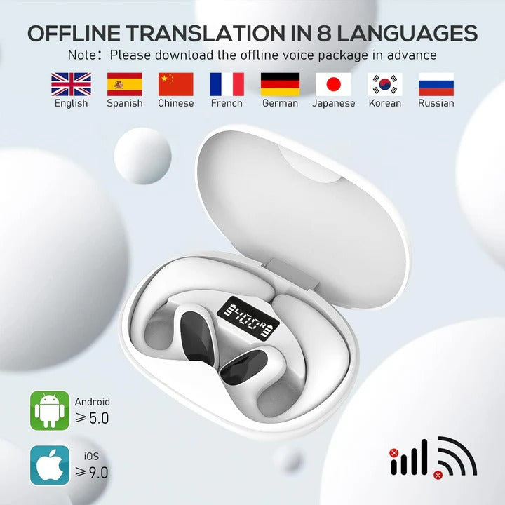 Smart Bluetooth Earbuds with Voice Translator App