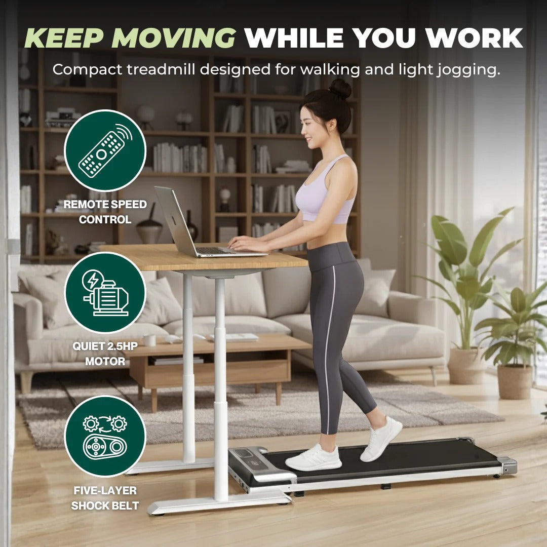 Space Saving Under Desk Treadmill with LED Display