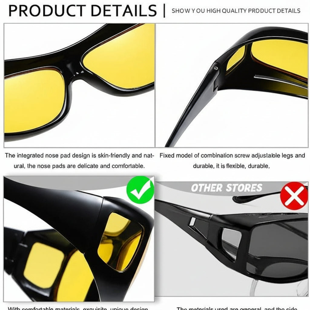 Night Driving Glasses with Yellow Tinted Lenses