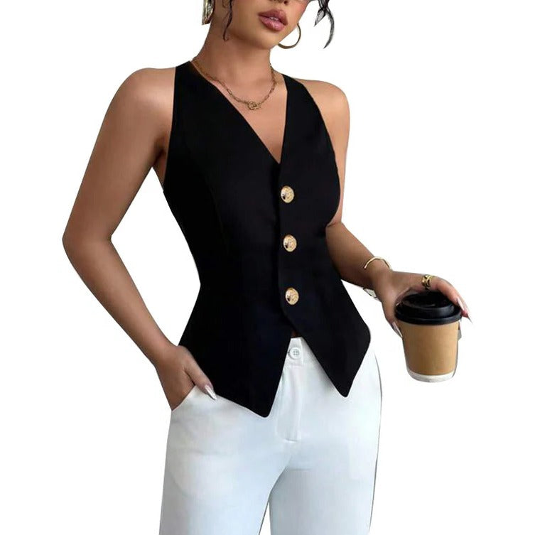 Fashionable Womens Vest Jacket with Fitted Style