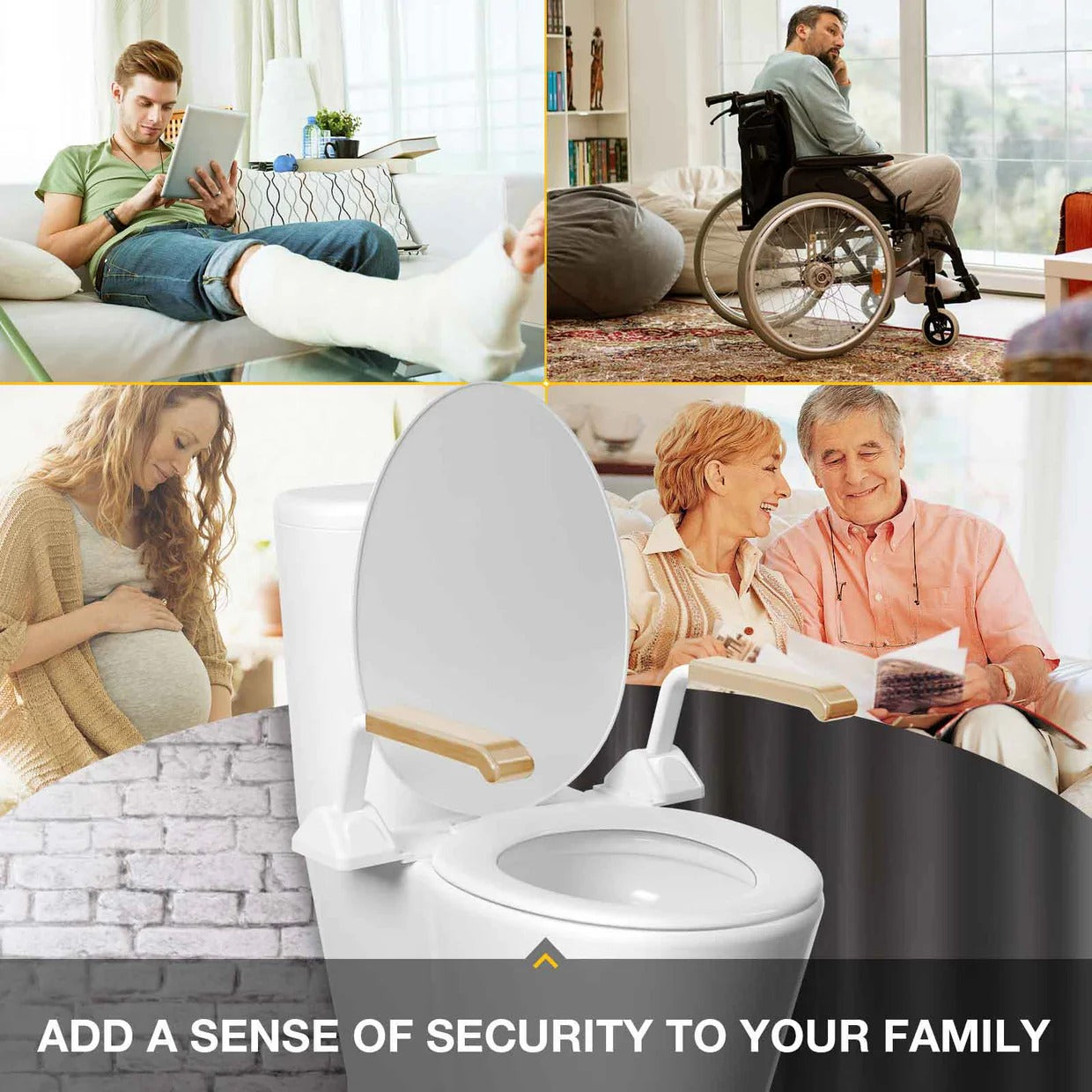 Sturdy Bathroom Grab Bar with Support Handles