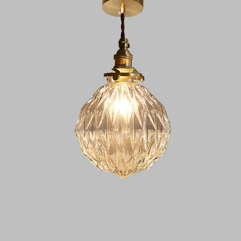 Clear Glass Hanging Lamp E27 Socket 6 in Diameter Scandinavian Style for Dining Room Kitchen Island Over Table Adjustable Cord Modern Minima