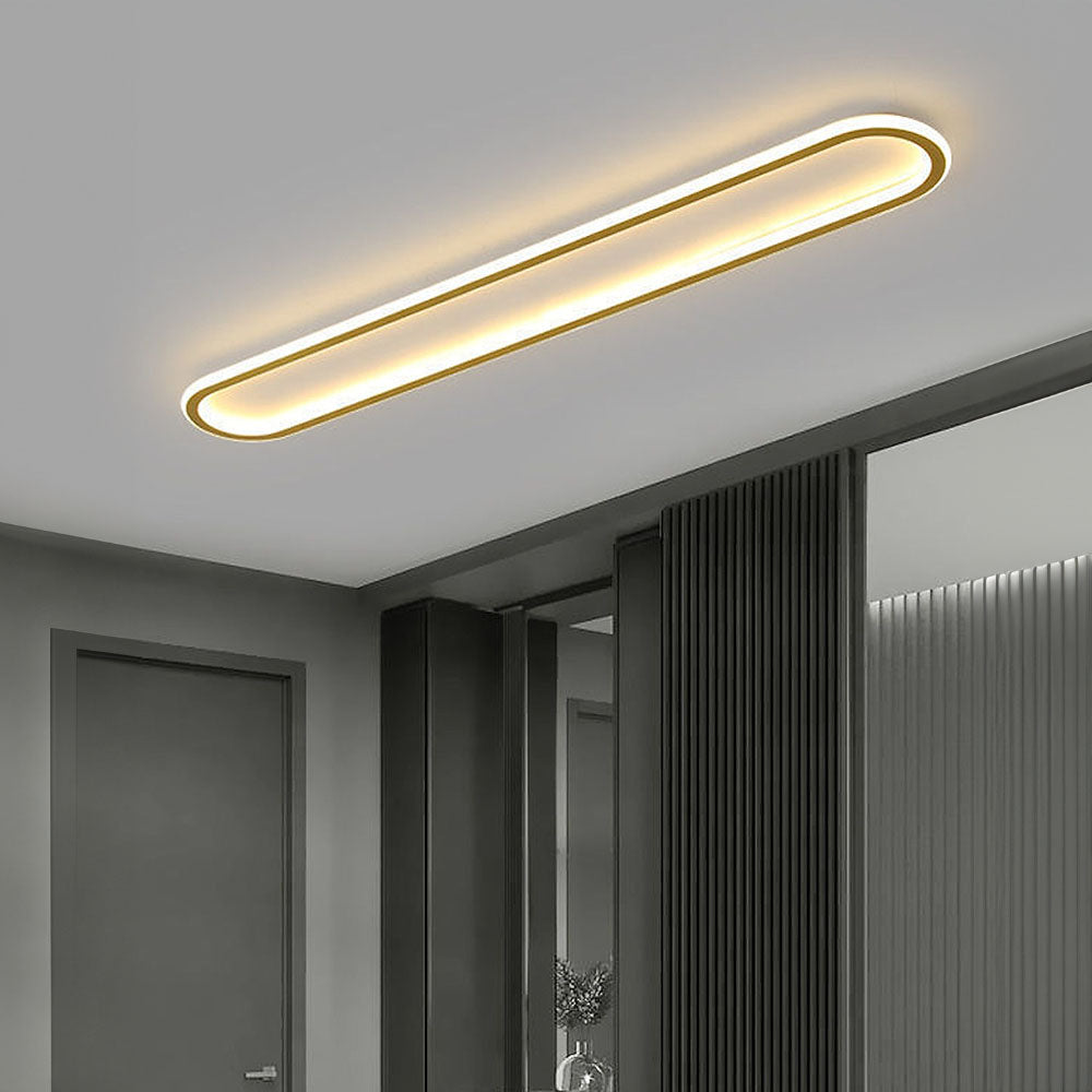 LED Flush Mount Hallway Light Oval Shape Low Profile for Bedroom Living Room Kitchen 12-24 Inch Adjustable Color Temperature Indoor