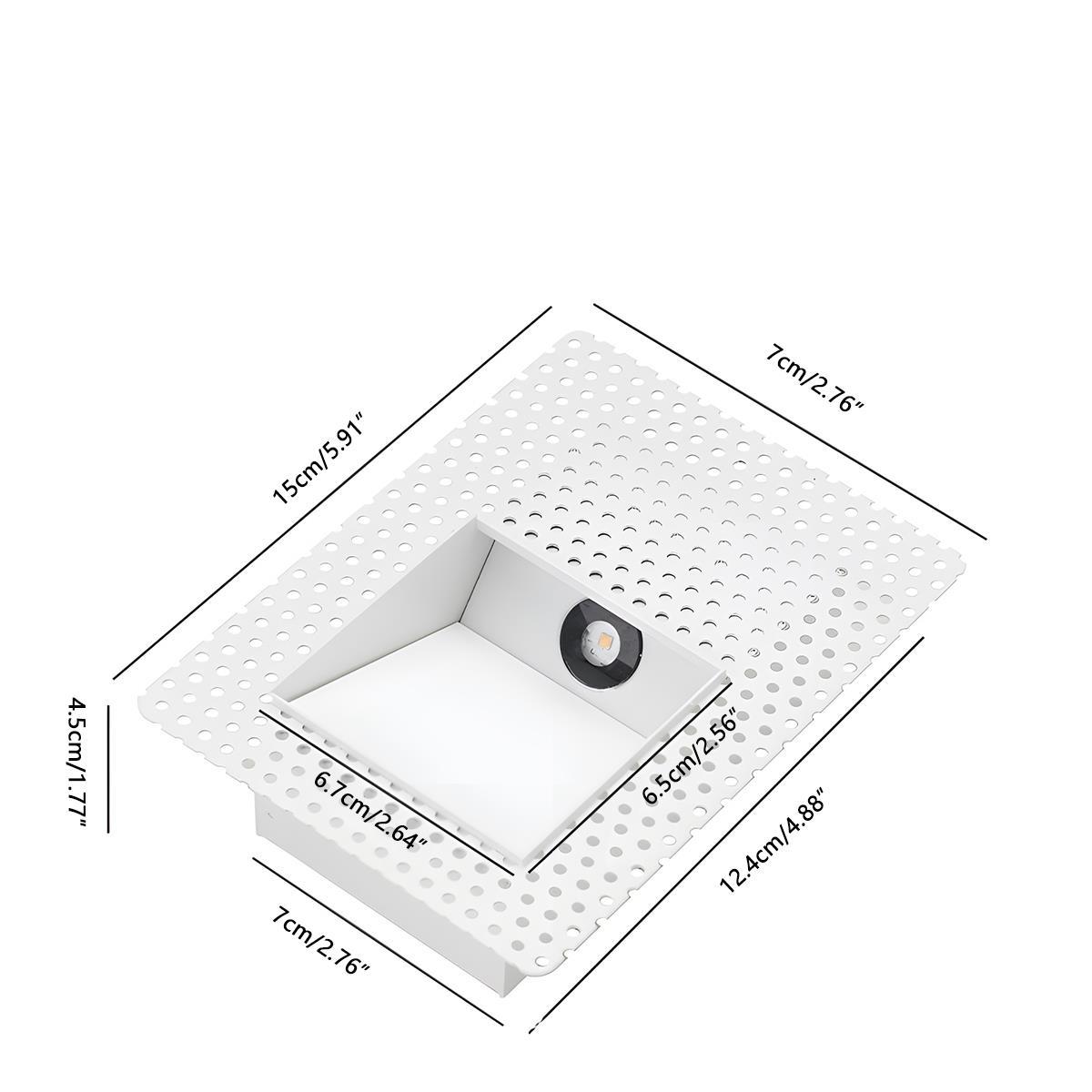 Motion Sensor LED Recessed Step Light White Aluminum 4 in x 1.8 in x 7.9 in for Stairs Hallways Bedrooms Night Safety Lighting Indoor Flush