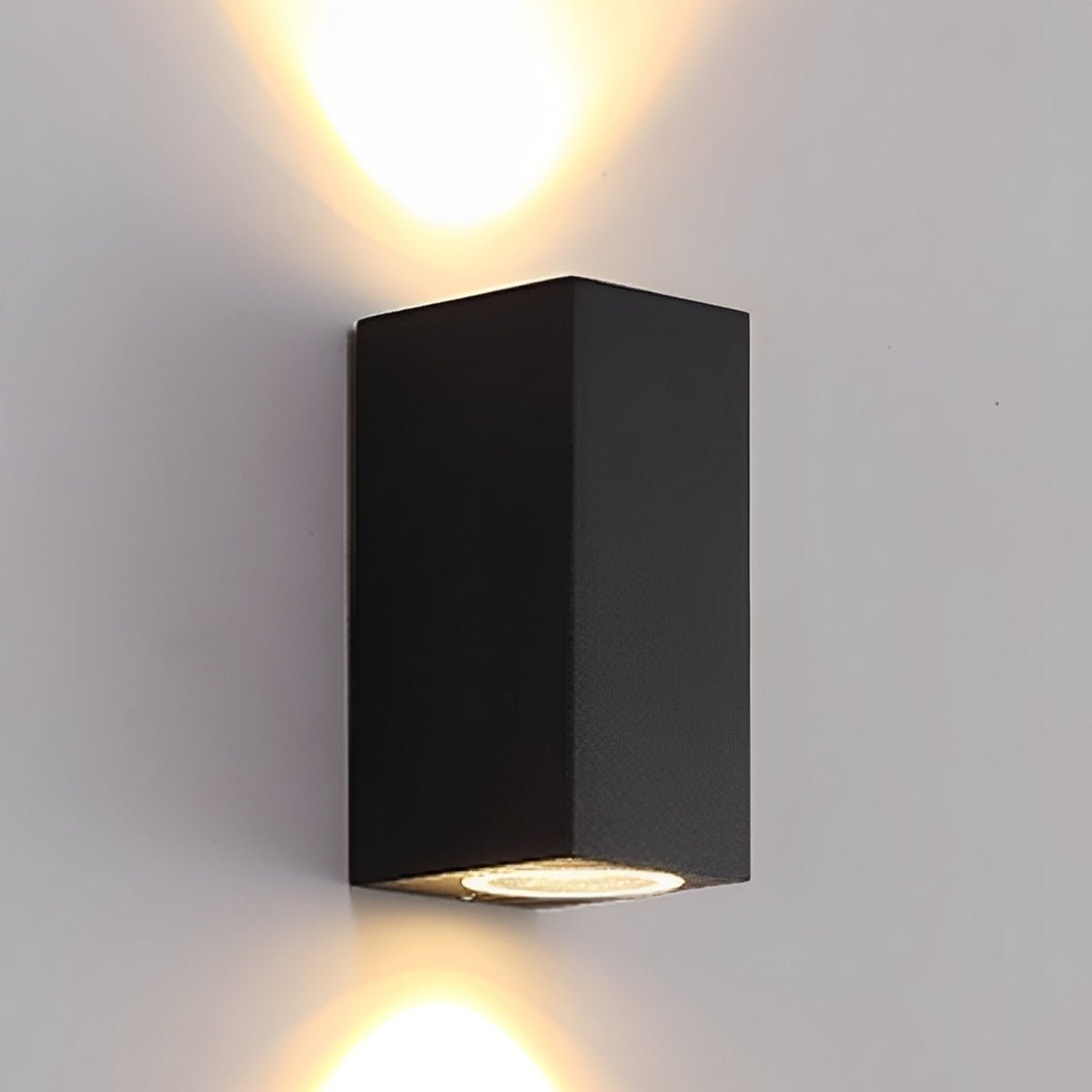Outdoor LED Uplight Downlight Sconce 6W Aluminum Black Fixture Warm White for Patios Walkways Villa Facades Modern Architectural Accent